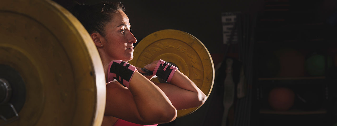 Woman performing front squat